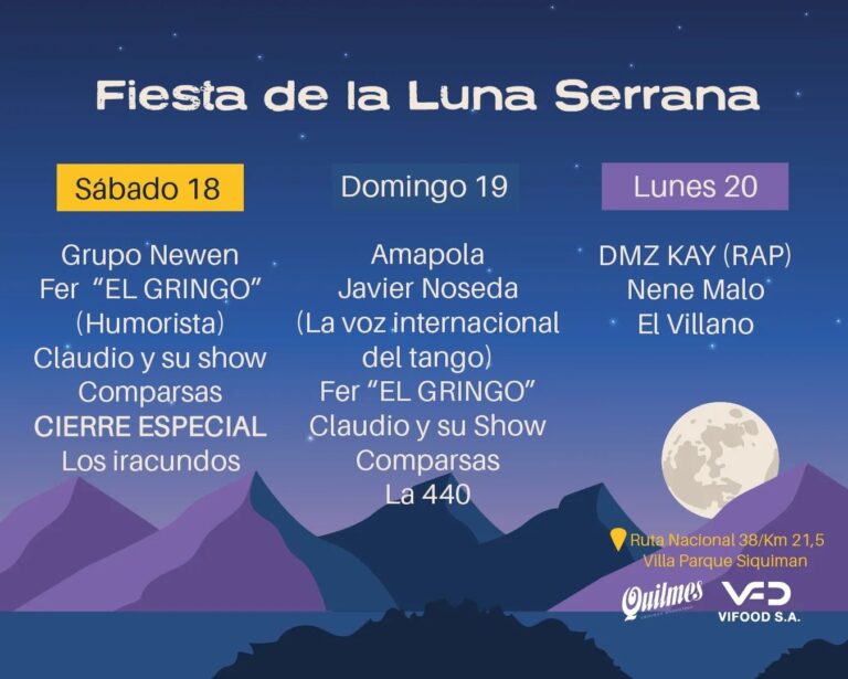 FIESTA DE LA LUNA SERRANA EN VILLA PARQUE SÍQUIMAN